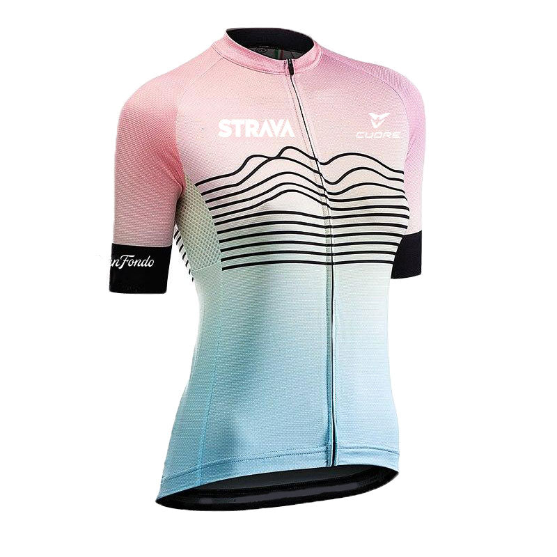 Women's Strava Gradient Jersey | Pink Summer Performance Top