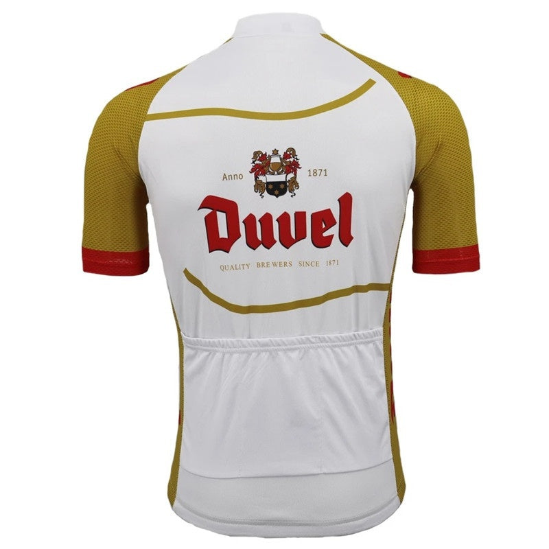 Pro Cycling Shirt Men's Duvel Beer Themed - Short Sleeve Breathable Road Bike Shirt