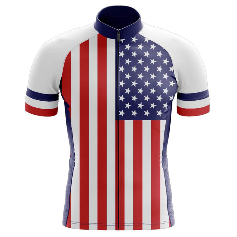 USA Flag Cycling Jersey | Unisex Patriotic Stars & Stripes Bike Shirt