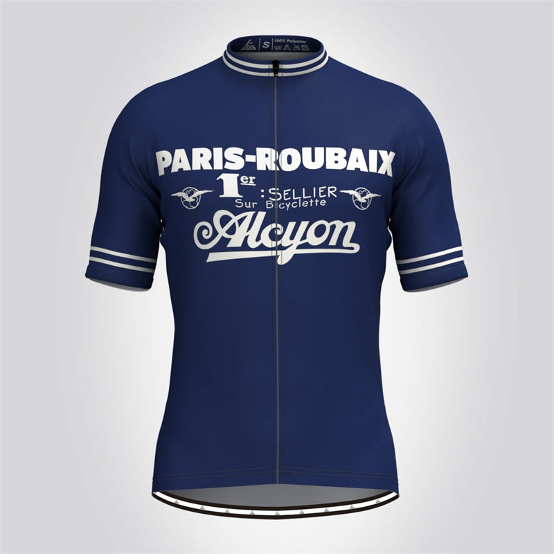 Vintage Paris-Roubaix Alcyon Cycling Jersey - Classic Retro Cycle Shirt