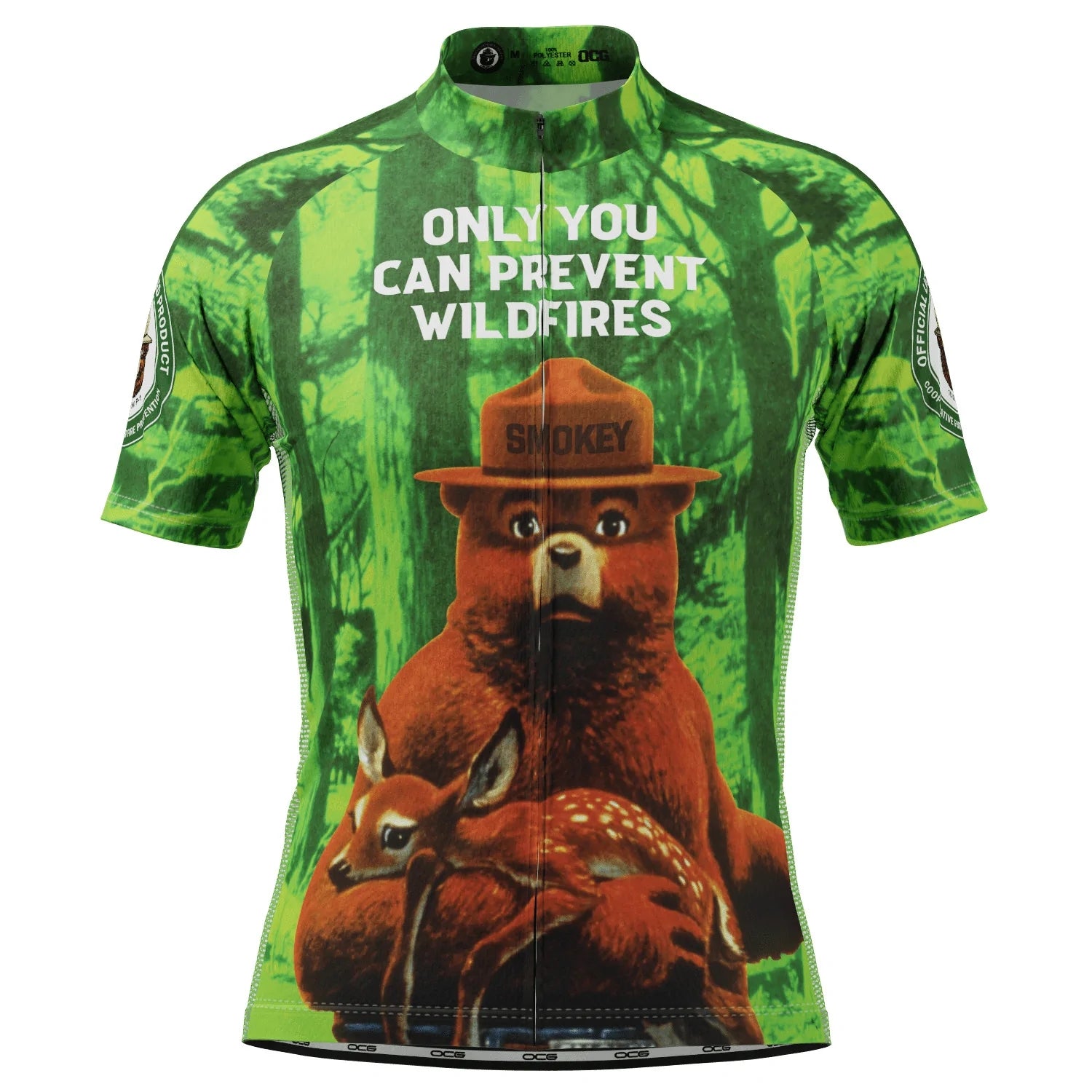 Vintage Smokey Bear Cycling Jersey | Retro Graphic Bike Shirt