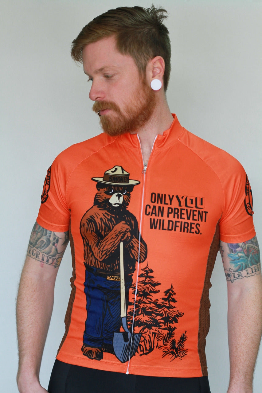 Men's Smokey Bear Cycling Jersey - Breathable for Road Cycling