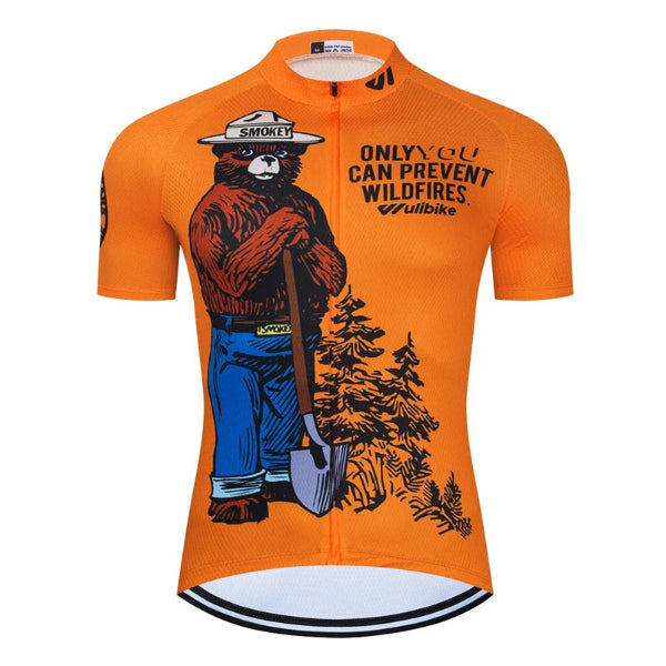 Men's Smokey Bear Cycling Jersey - Breathable for Road Cycling