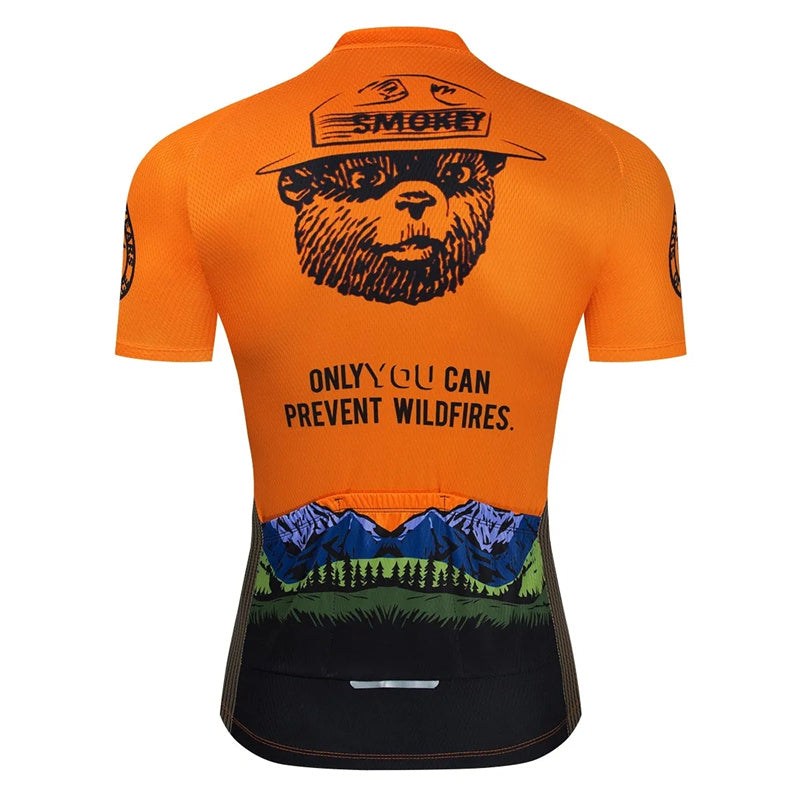 Men's Smokey Bear Cycling Jersey - Breathable for Road Cycling