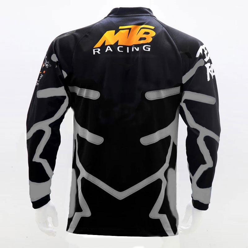 Men’s Black Motocross Jersey – Long Sleeve Dirt Bike & MTB Racing Shirt with Pro “X” Graphic & Quick-Dry Breathable Fabric