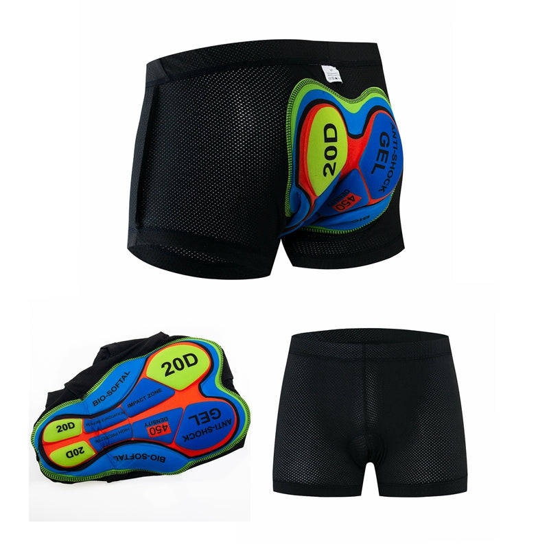 Men's Cycling Underwear Shorts 20D Padded Gel,MTB Biking Shorts Pants with Breathable,Adsorbent Design