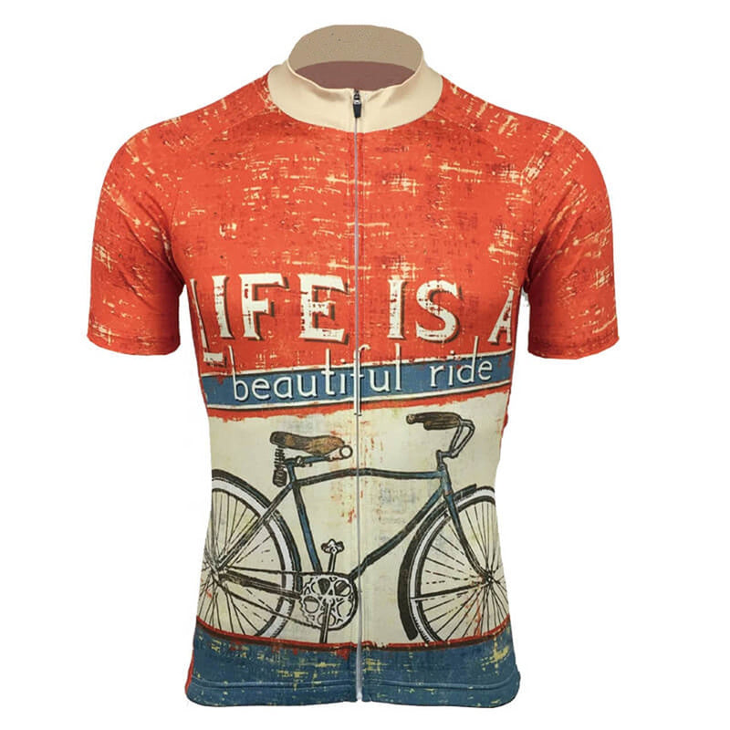 "Life is a Beautiful Ride" Cycling Jersey for Men | Inspirational Retro Bike Top