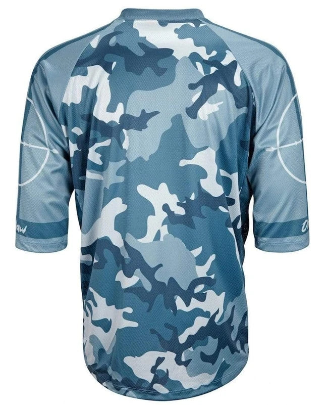 Men’s Blue Camo Motocross Jersey – Short Sleeve Dirt Bike & MTB Racing Shirt with Breathable Quick-Dry Fabric