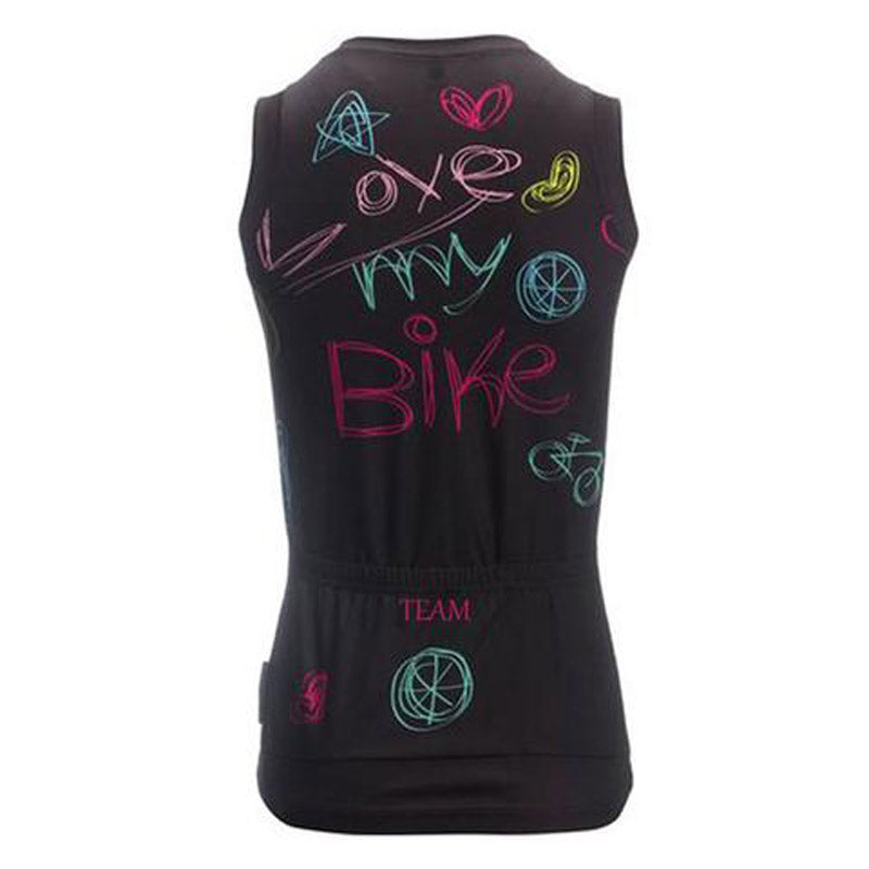 "I Love My Bike" Cycling Vest | Unisex Doodle Print Sleeveless Jersey