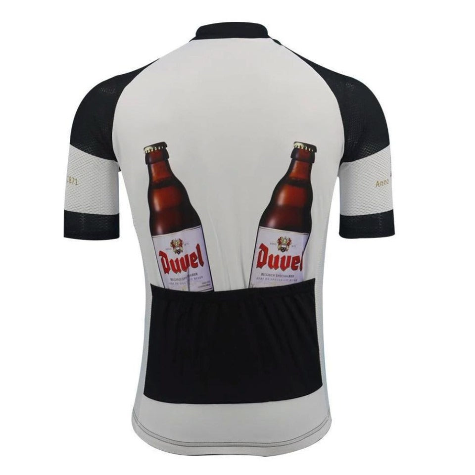 Men's Black Duvel Beer Cycling Jersey - Short Sleeve Road Bike Shirt