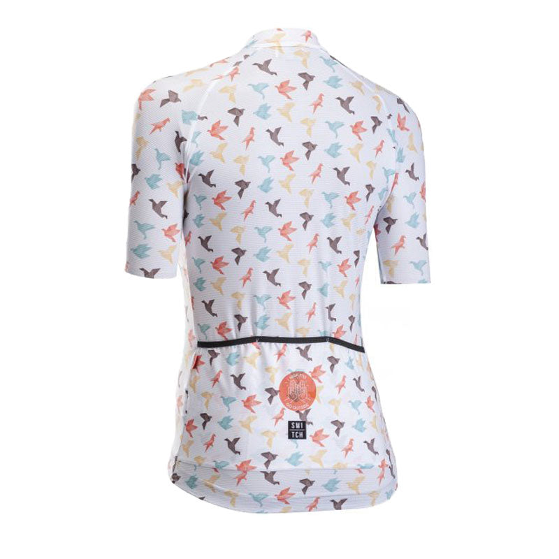 Women's Strava Switch Jersey | Artistic Bird Print Performance Top