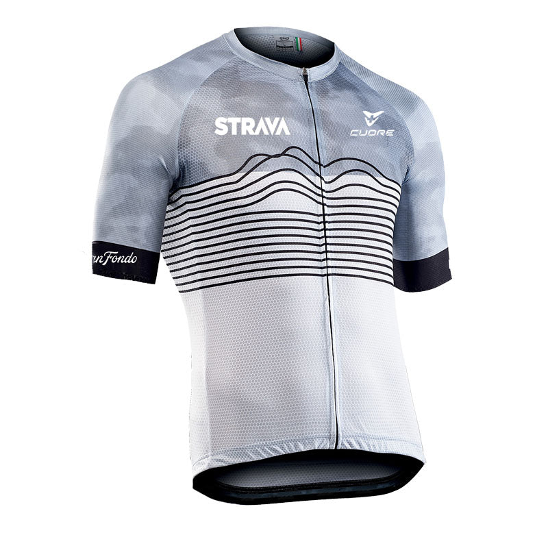 Strava Gran Fondo Jersey by Cuore | Grey Mountain Camo (Unisex)