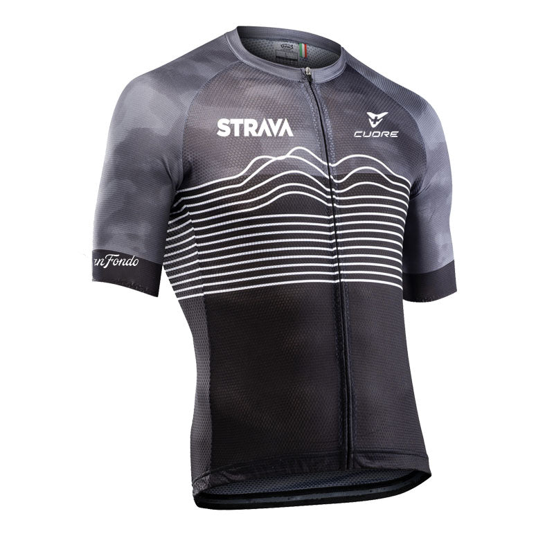Strava Gran Fondo Jersey by Cuore | Black Mountain Camo (Unisex)