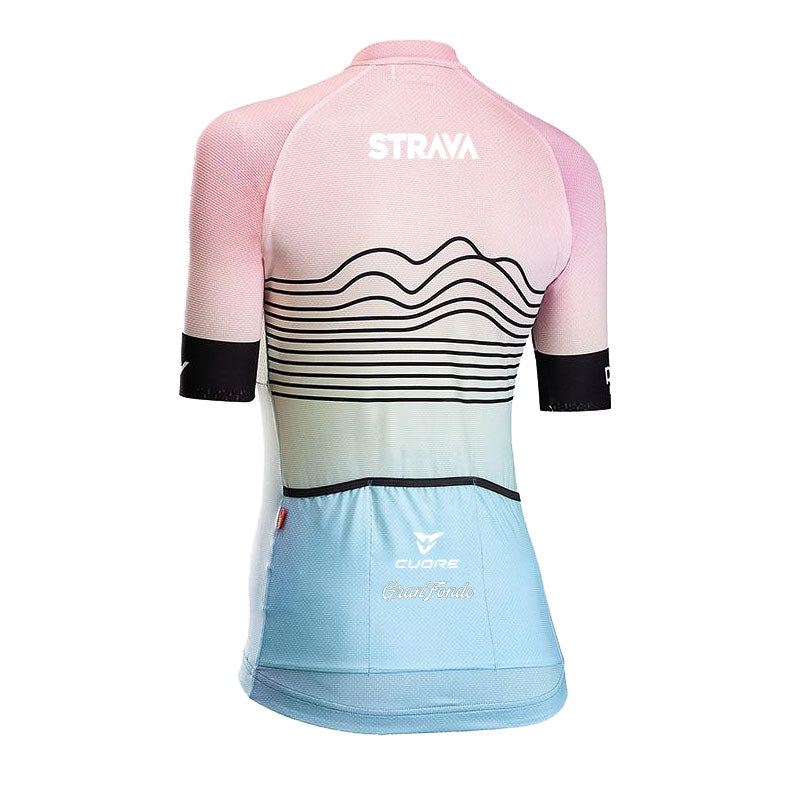 Women's Strava Gradient Jersey | Pink Summer Performance Top