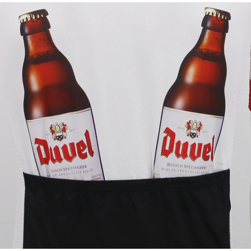 Men's Red Duvel Beer Cycling Jersey - Short Sleeve Road Bike Shirt